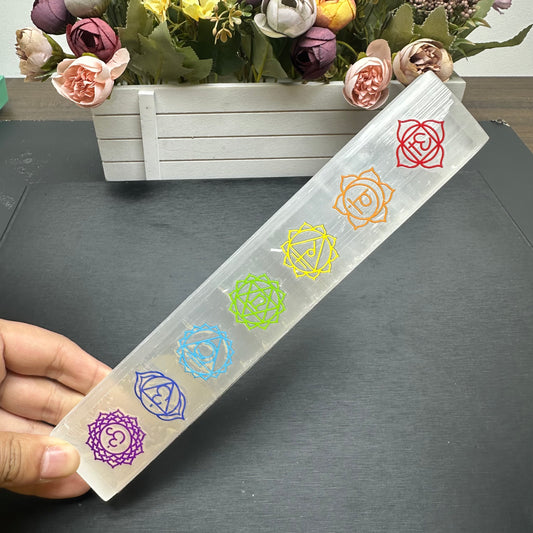 Seven Chckras Selenite Slab