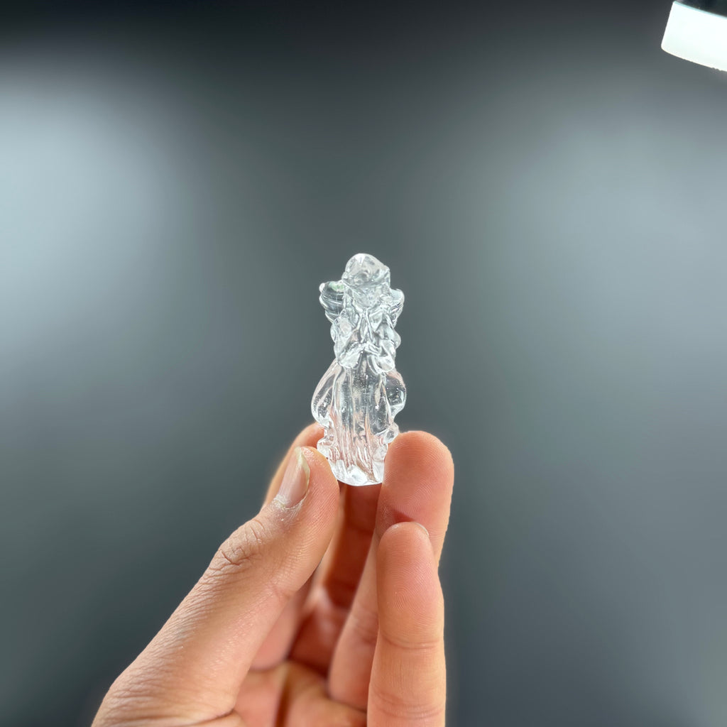 Clear Quartz Mini Angel Carving