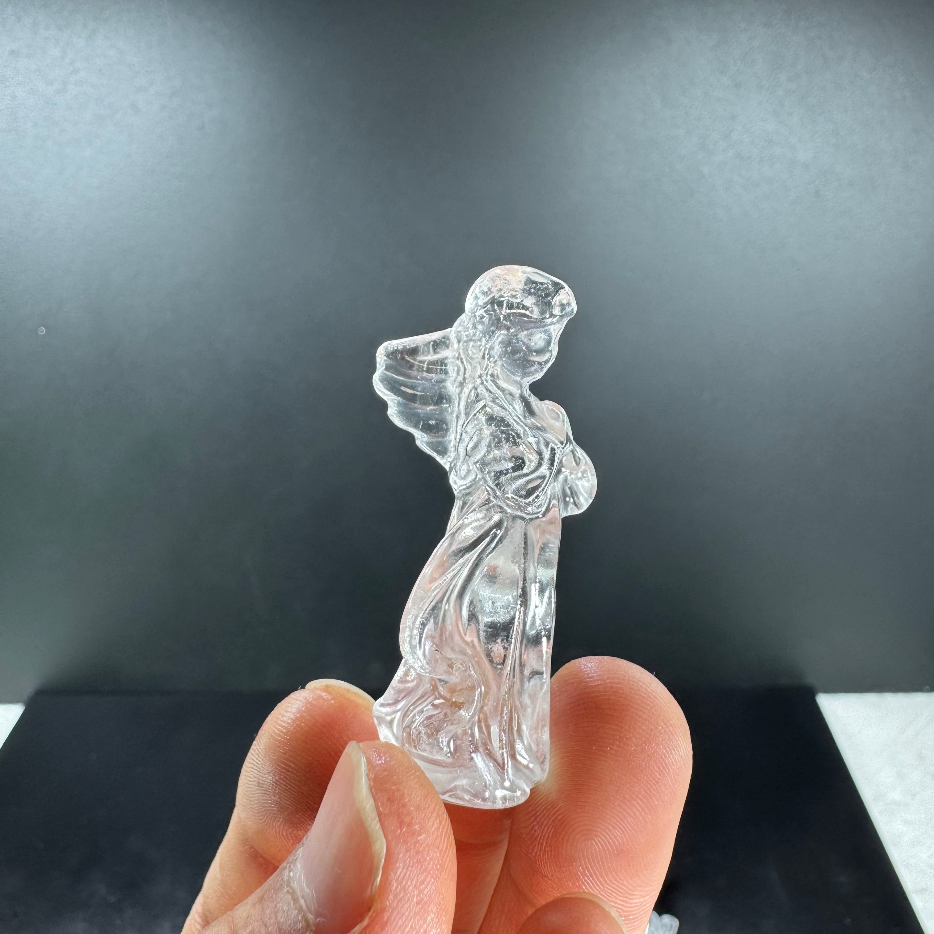 Clear Quartz Mini Angel Carving