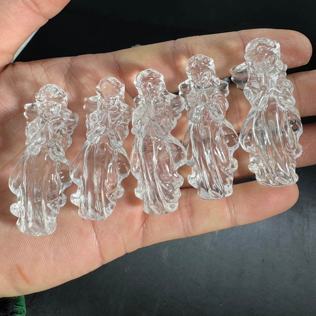 Clear Quartz Mini Angel Carving