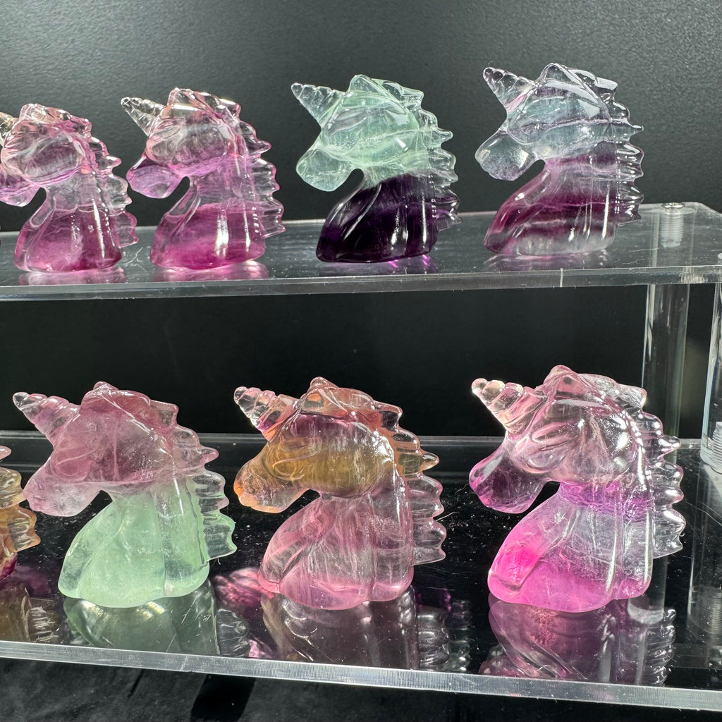Candy Fluorite Unicorn Carving