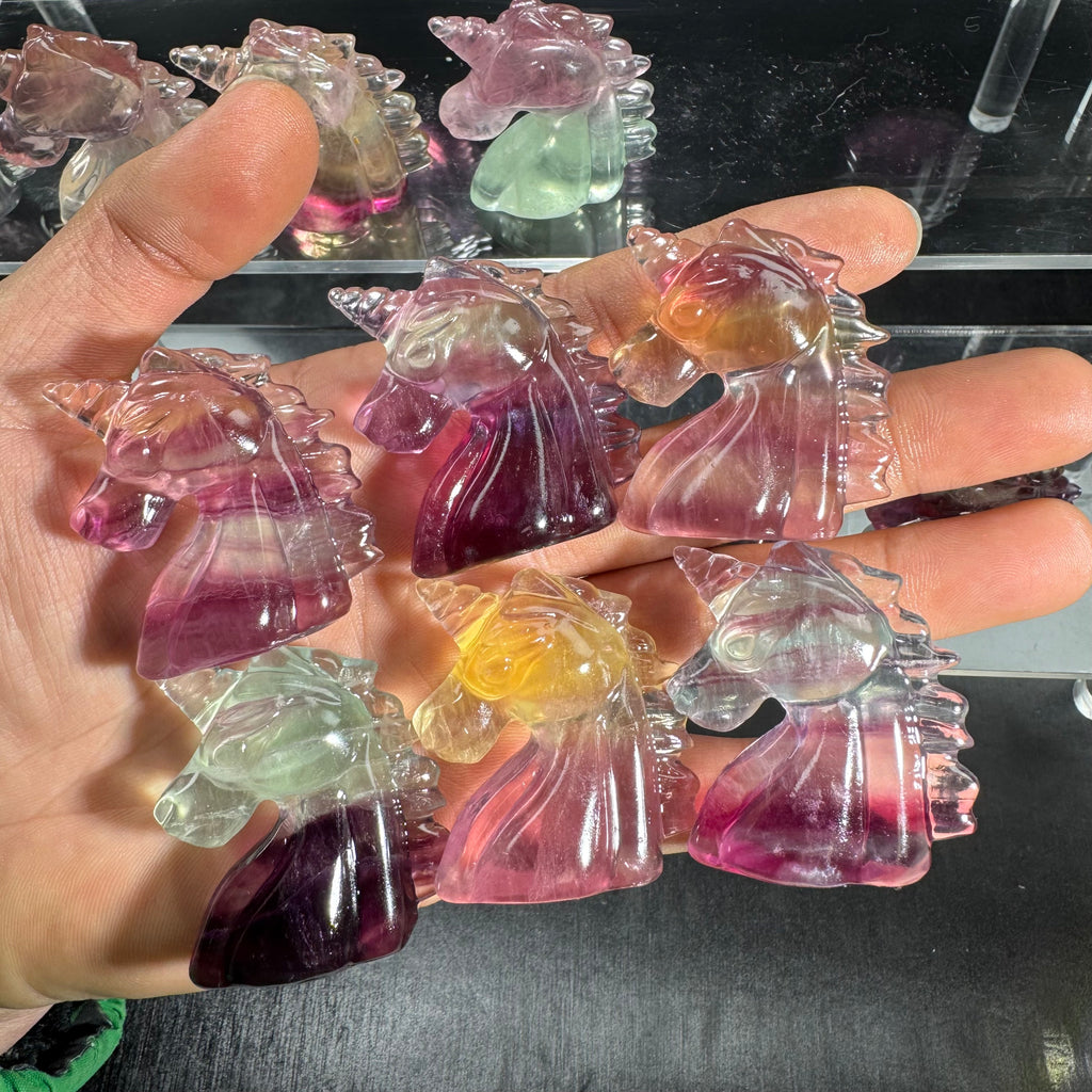 Candy Fluorite Unicorn Carving