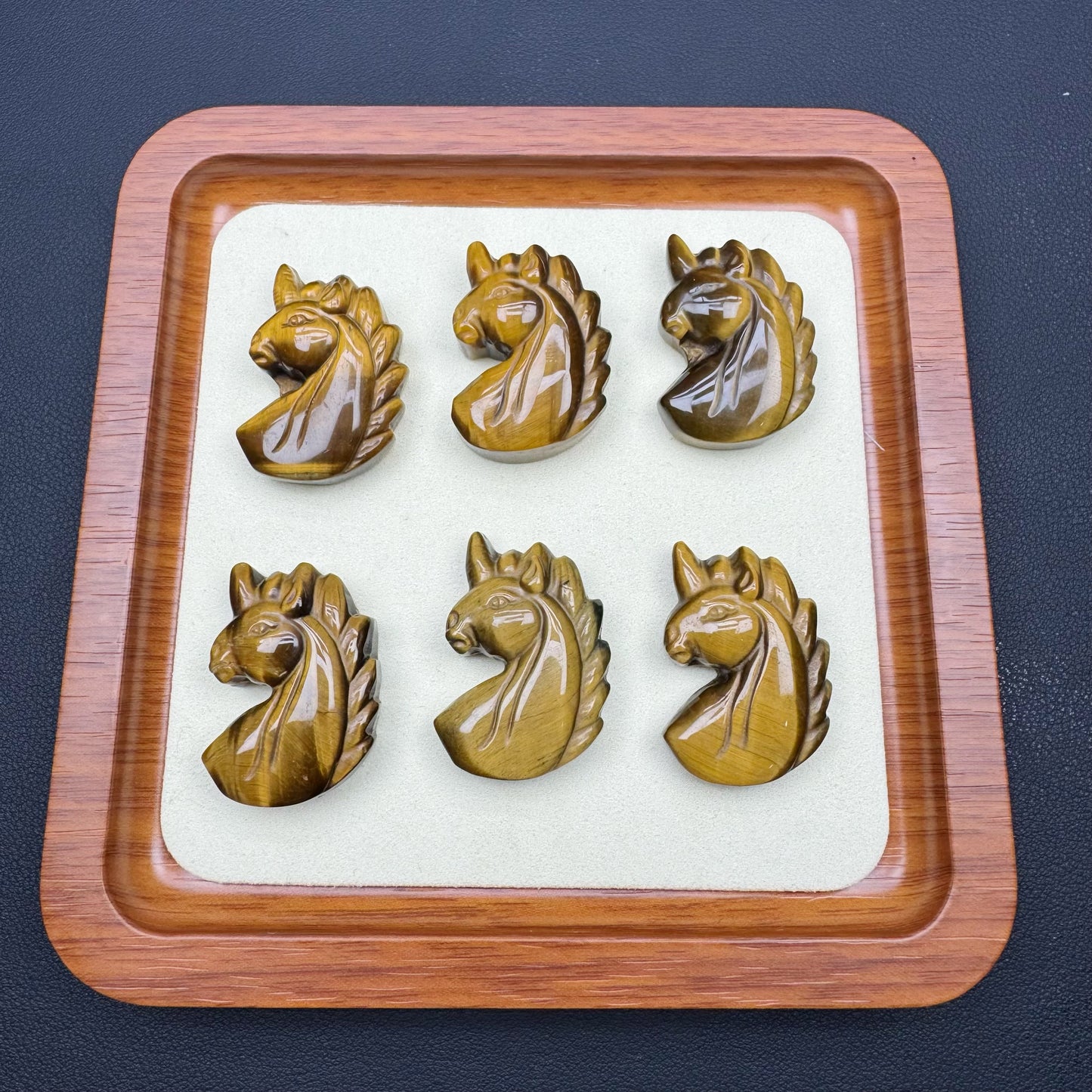Tiger Eye Stone Unicorn Carving