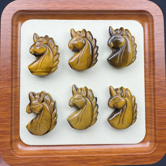 Tiger Eye Stone Unicorn Carving