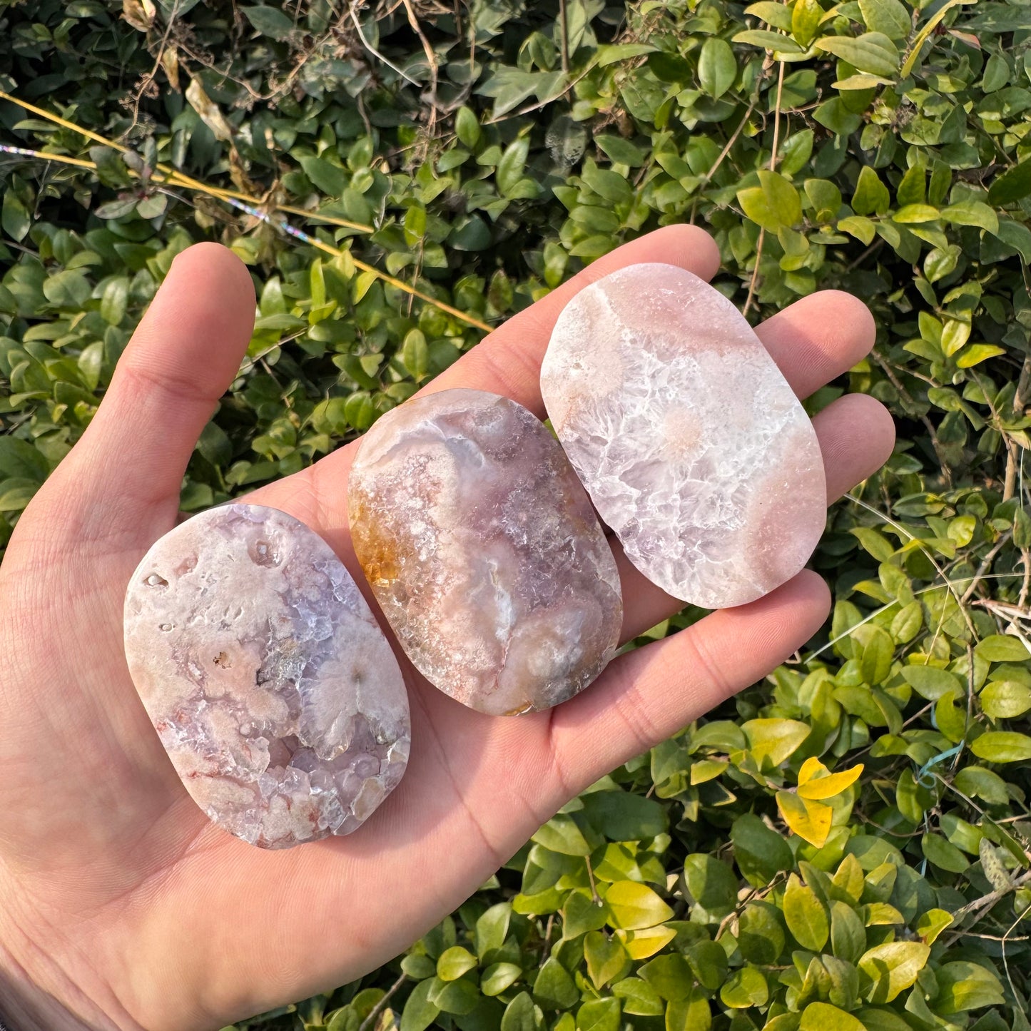 Pink Amethyst Palm Stone