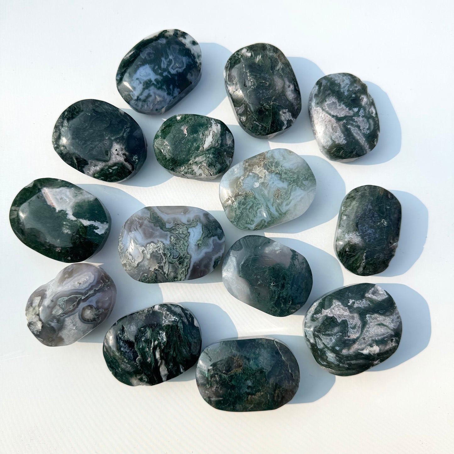 Moss Agate Palm Stone