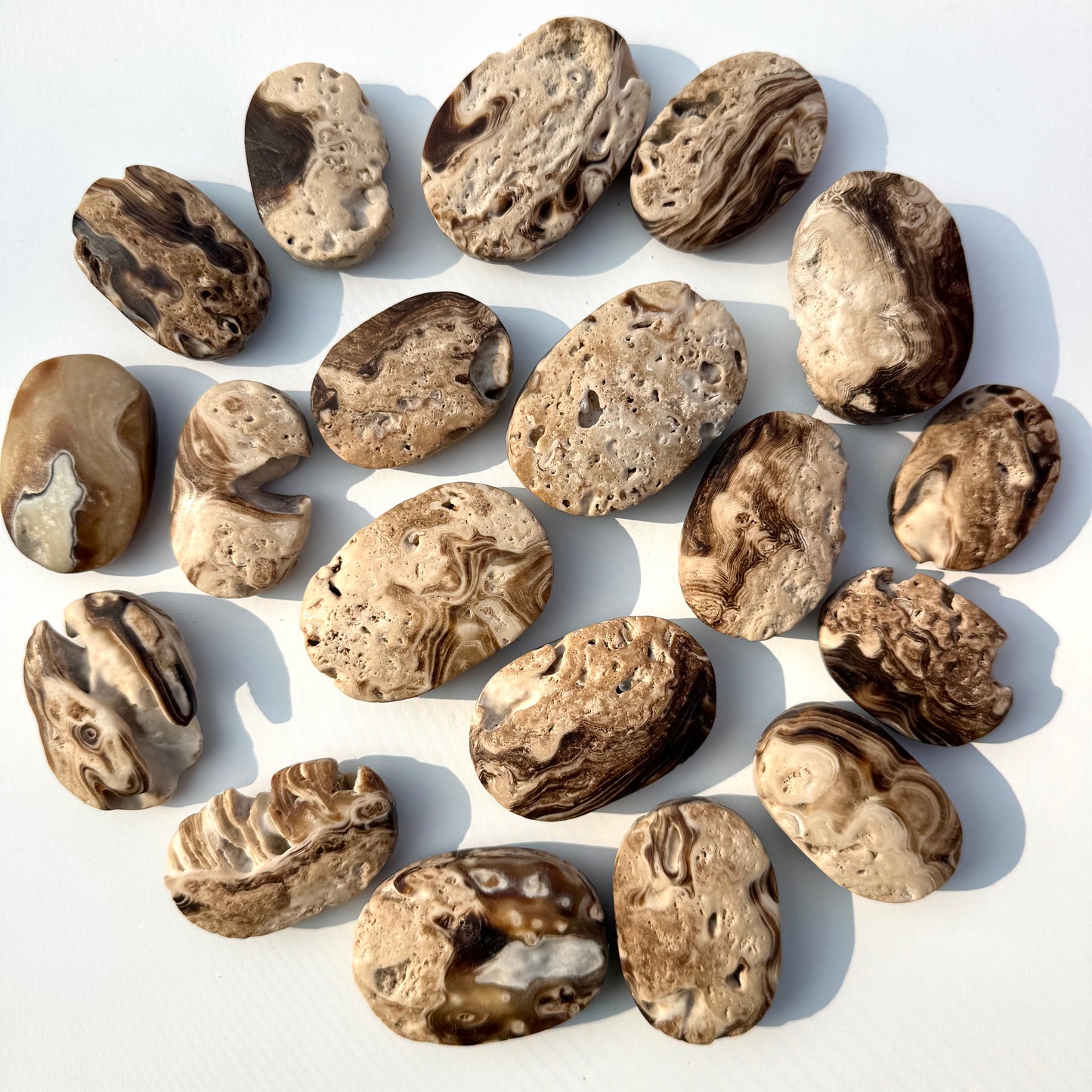 Amber Calcite Palm Stone