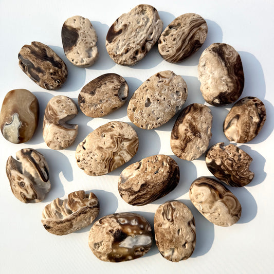 Amber Calcite Palm Stone