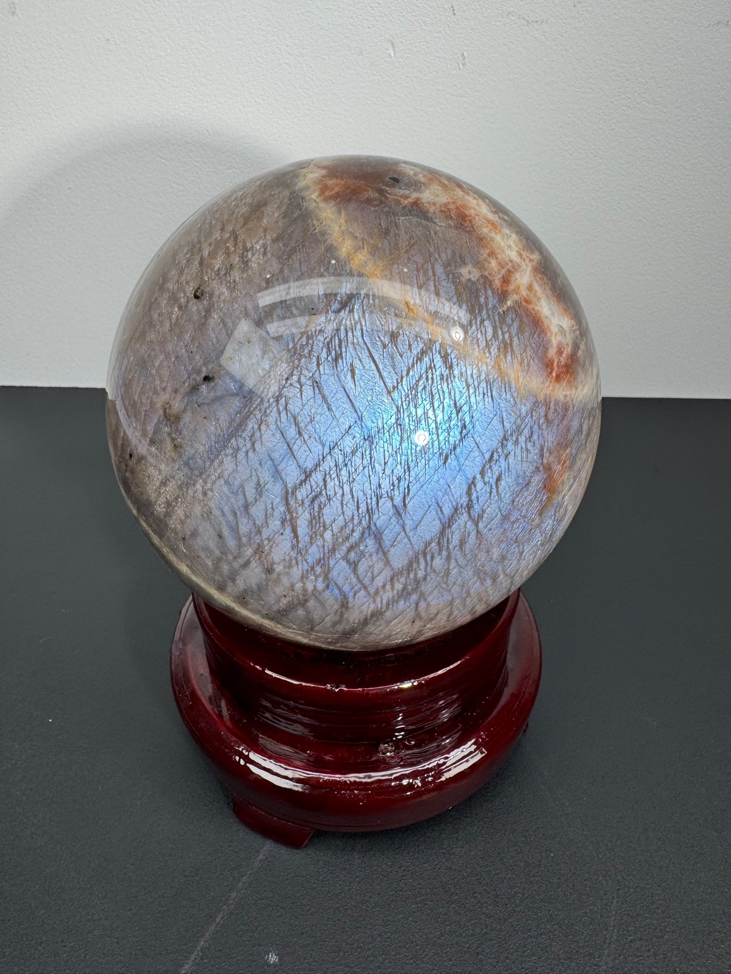Big Blue Moon Stone Sphere