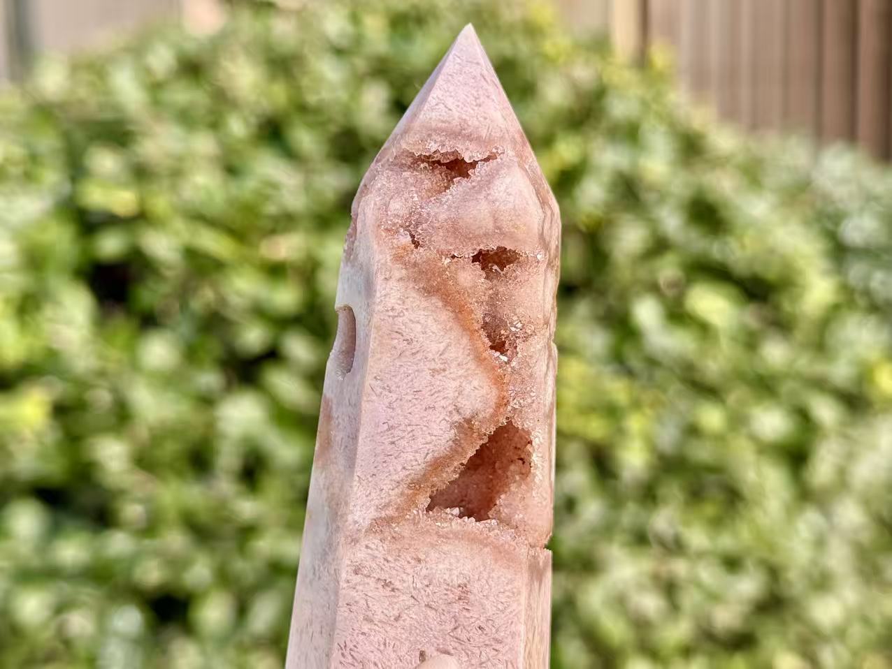 100g+ Natural Pink Purple Sakura Agate Tower,High quality Agate Geode Obelisk.