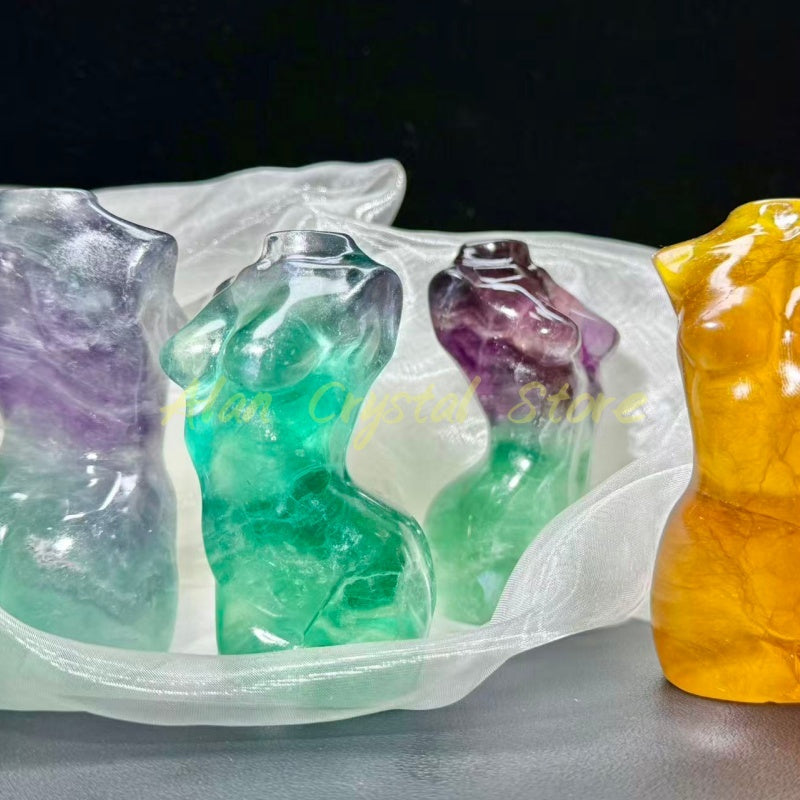 Rainbow Fluorite Female Body Carving
