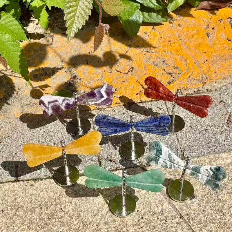Natural crystal quartz dragonfly.1PC