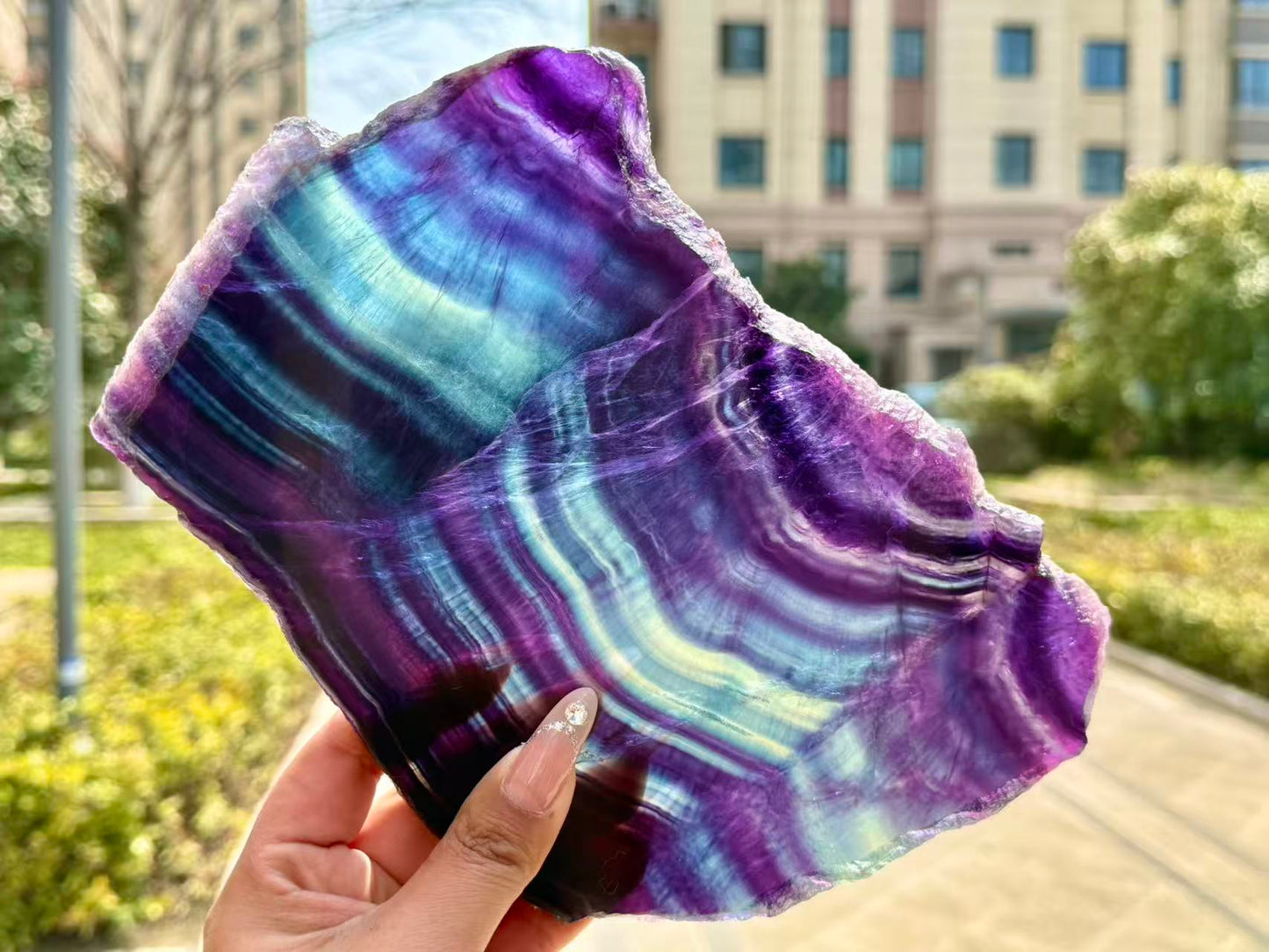 Natural Rainbow Fluorite Section