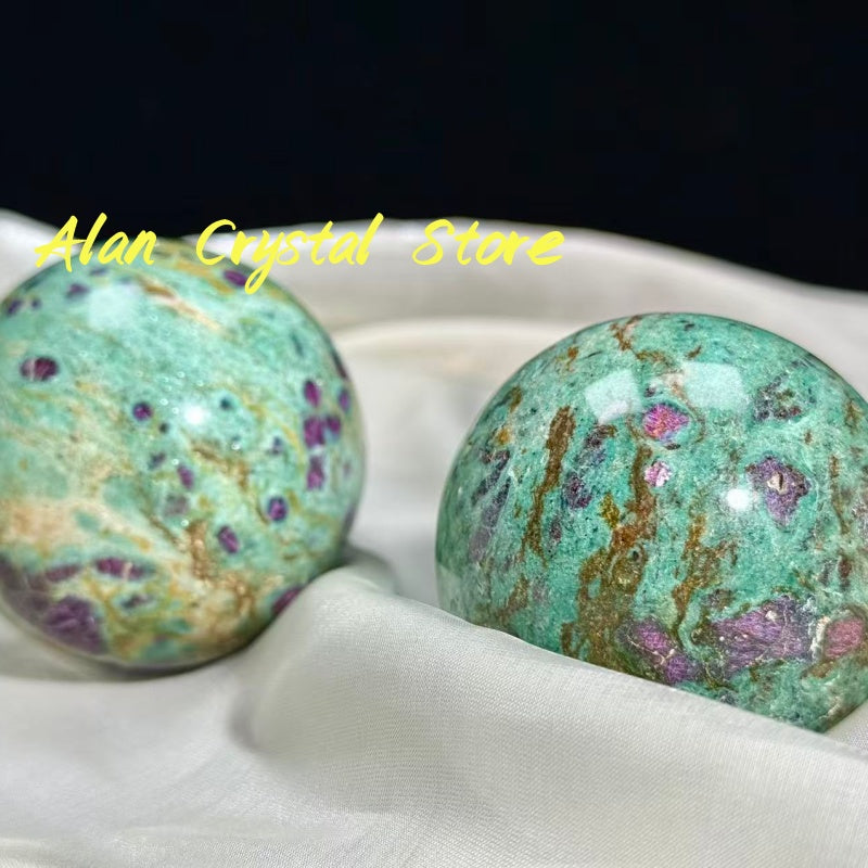 Natural Ruby Fuchsite Sphere