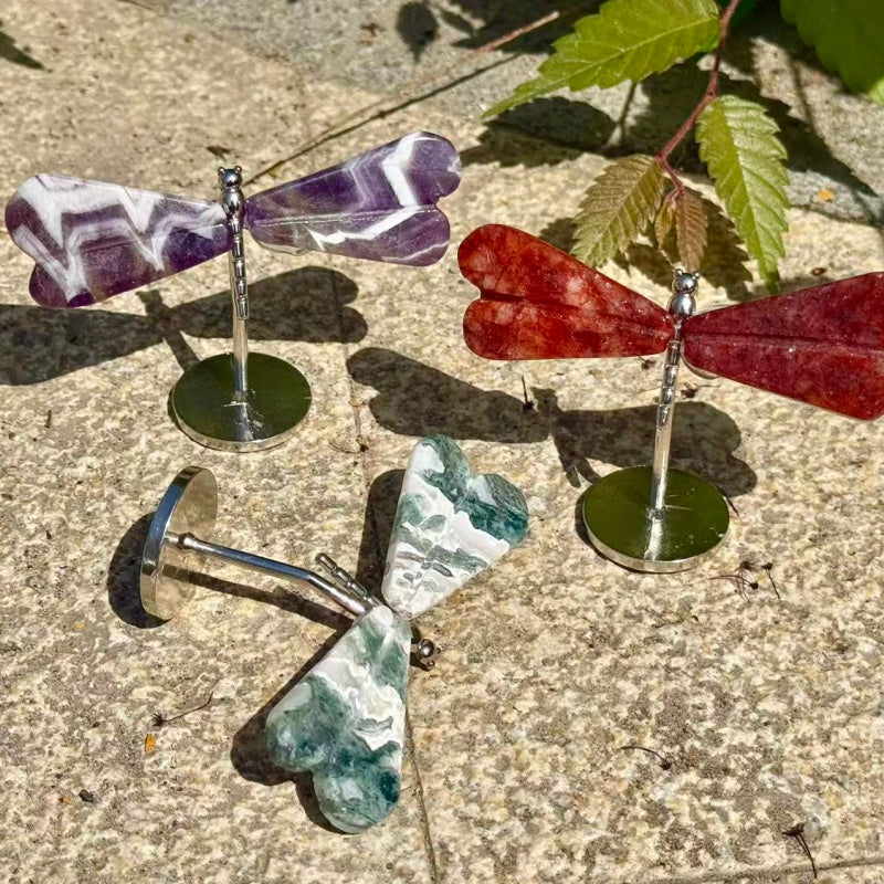Natural crystal quartz dragonfly.1PC
