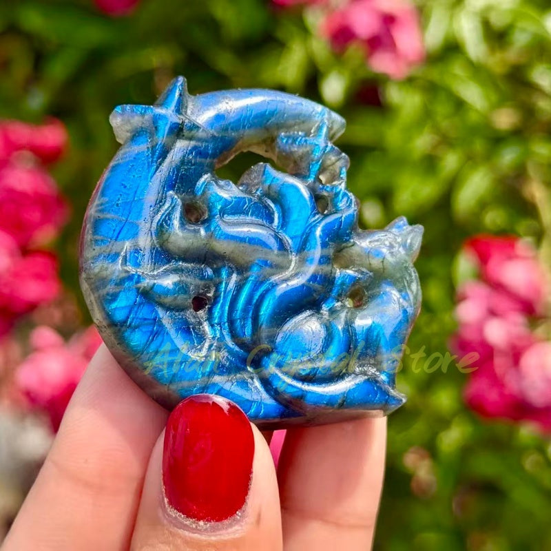 Labradorite Fox Carving