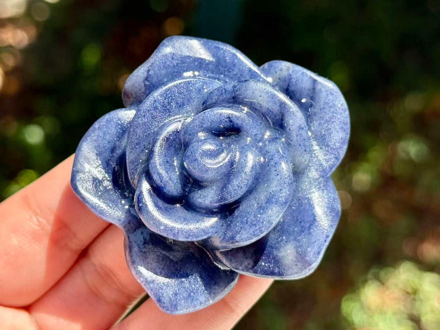 Natural Crystal quartz Hnad Carved Rose,gift for her 1PC