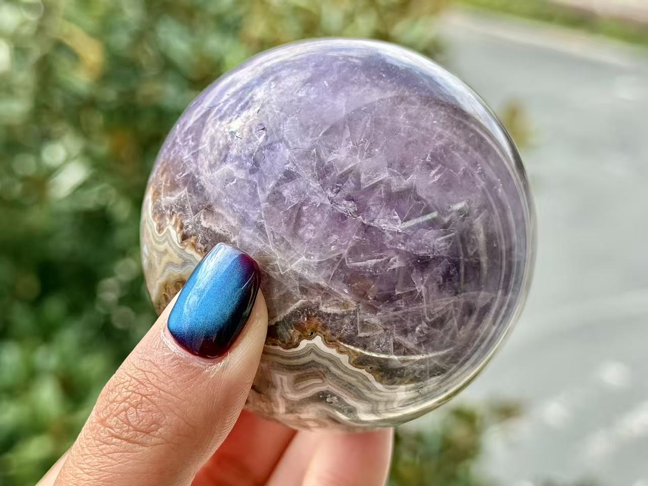 Natural Amethyst Agate Sphere,High Quality Crystal quartz Ball.