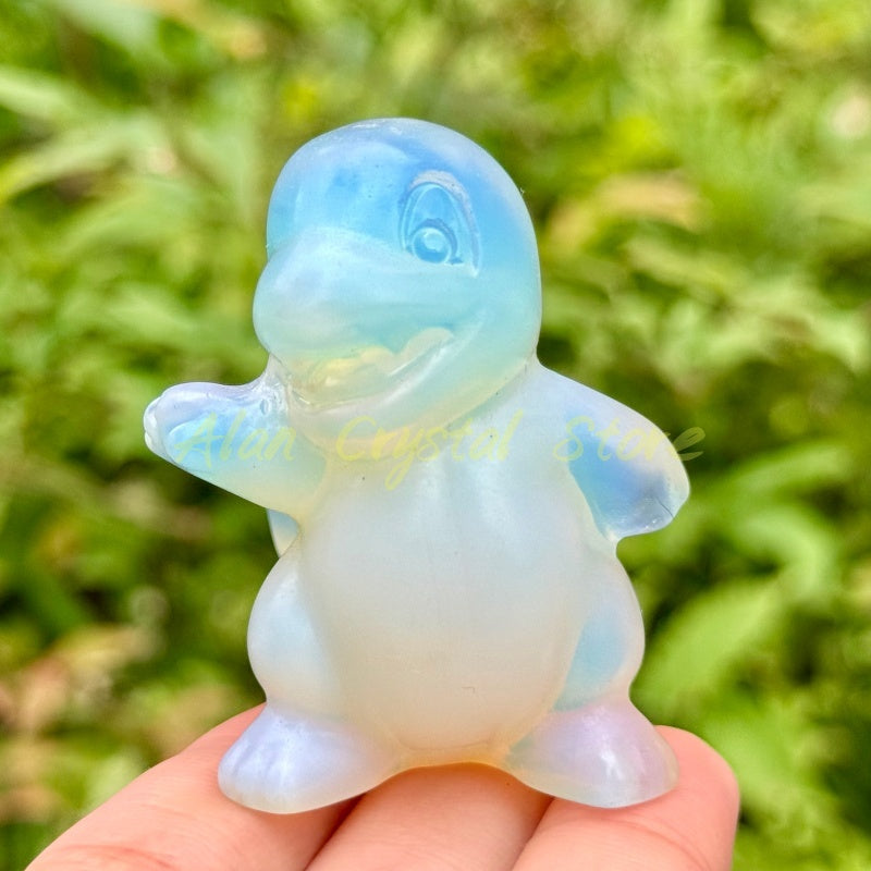 Natural Crystal Quartz Charmander Carving.1PC