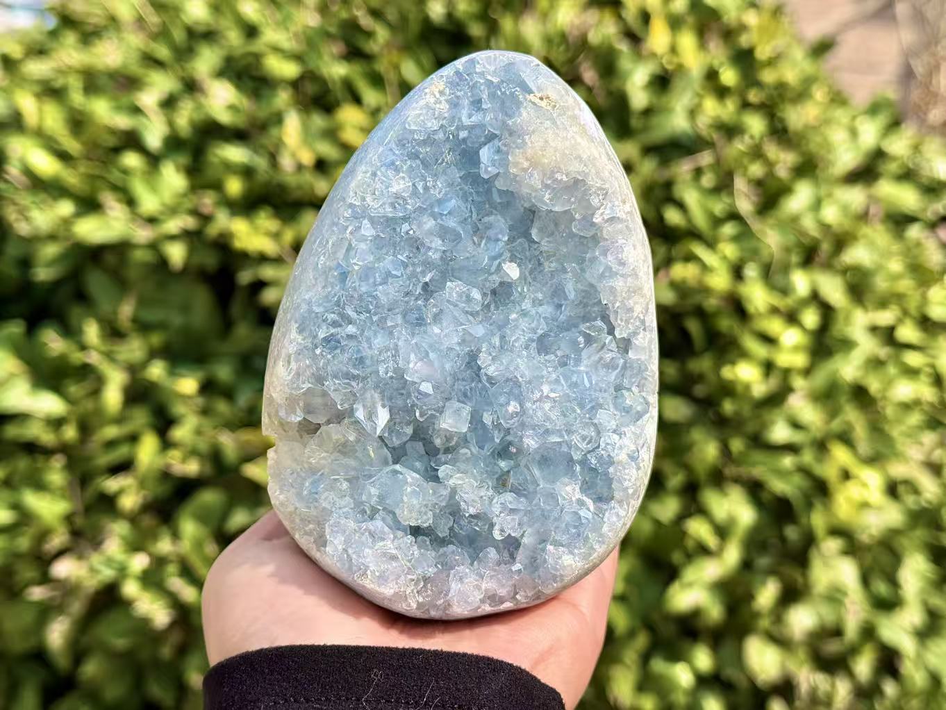 Natural Blue Celestite Crystal Cluster,Raw Geode,Rough Blue Celestine Crystal Egg,Reiki healing,Energy Crystal,Home Decor