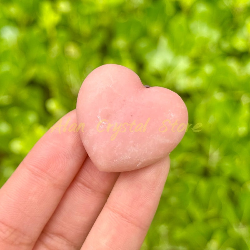 Natural Pink Opal Heart Carving.1PC