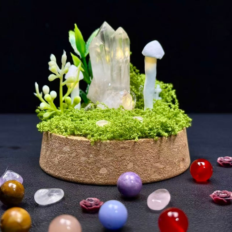 Natural Clear Quartz Cluster Night Light.