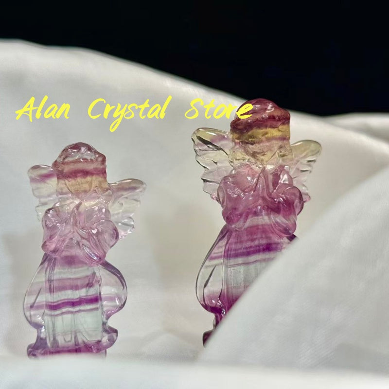 Candy Fluorite Angel Carving