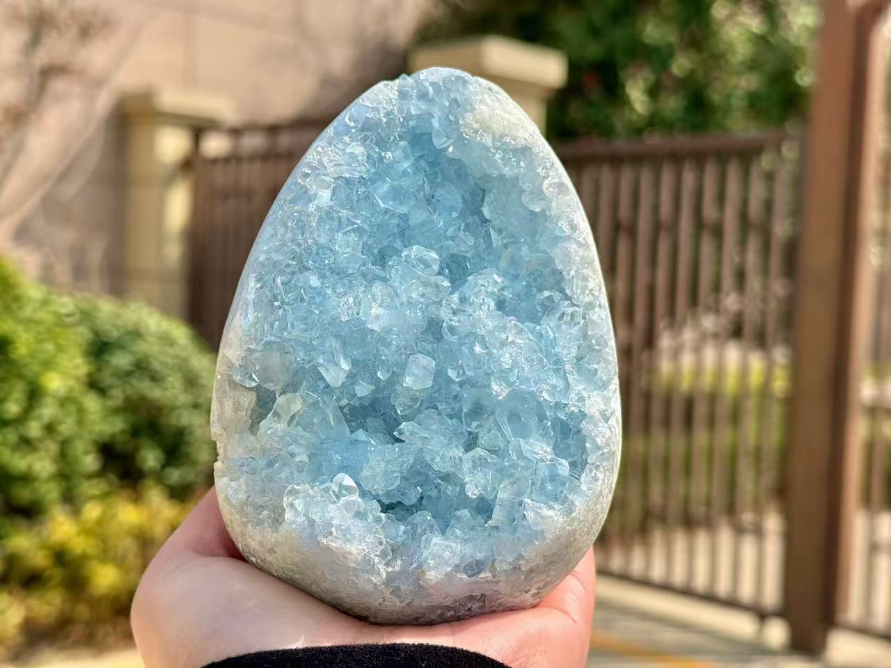 Natural Blue Celestite Crystal Cluster,Raw Geode,Rough Blue Celestine Crystal Egg,Reiki healing,Energy Crystal,Home Decor