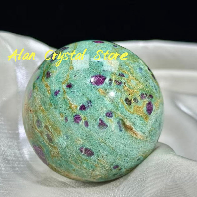 Natural Ruby Fuchsite Sphere