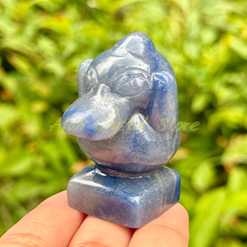 Crystal Quartz Psyduck Carving.1PC