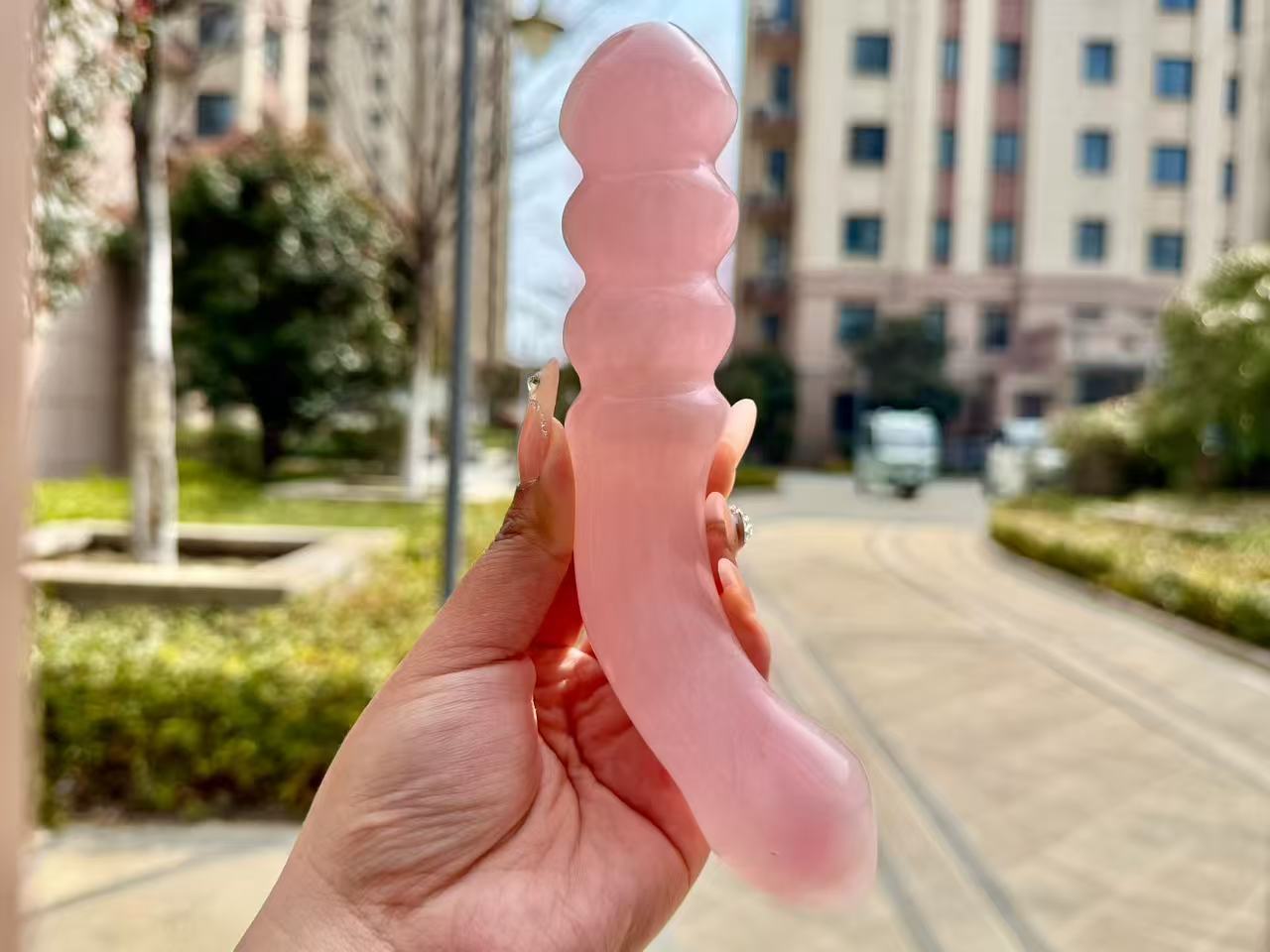 7"Natural Rose Quartz Massage Wand,Crystal Quartz Stick,High Quality Pink Gemstone Massage Wand,Quartz Healing Gemstone Gift for Woman