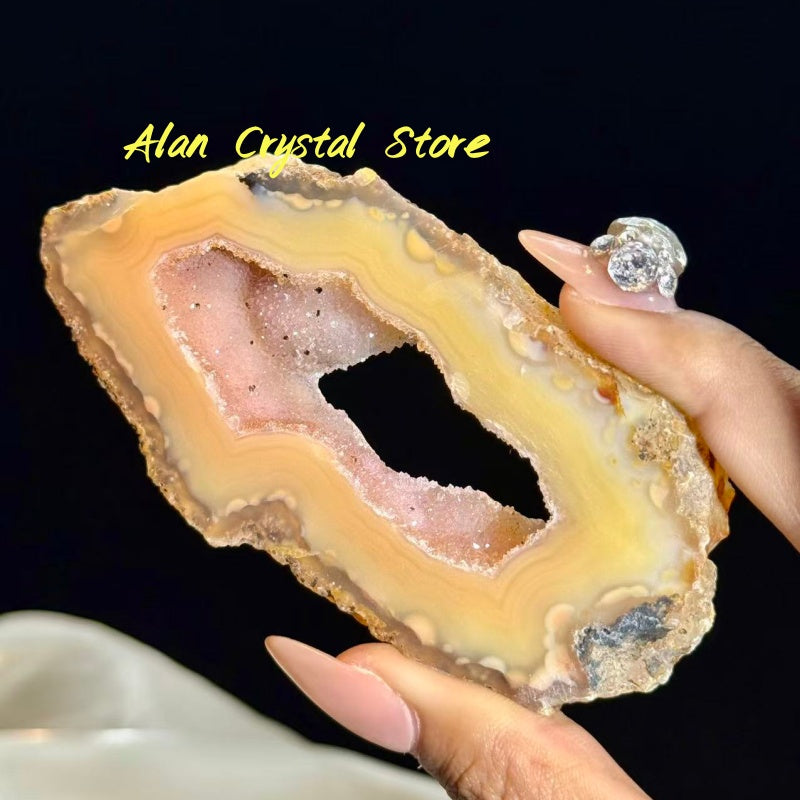 Druzy Agate Geode Slice