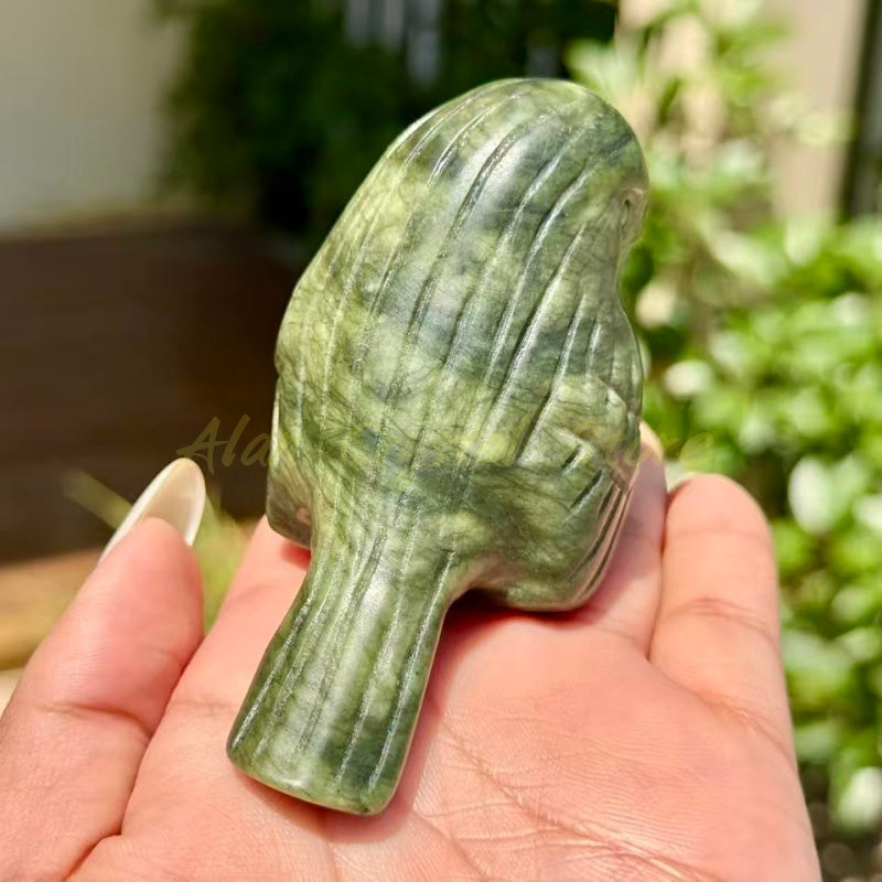 Green Jade Bird Carving