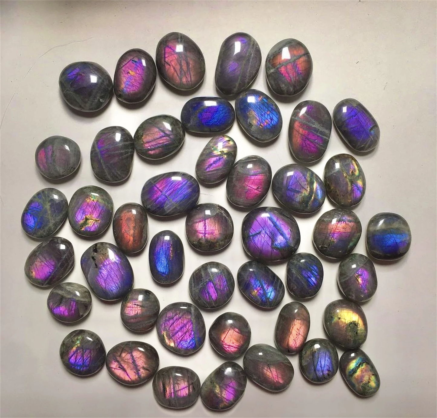 Natural Labradorite Palm Stone,High Quality Labradorite Worry Stone.1PC