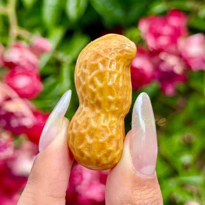 Yellow Jade Peanut Carving