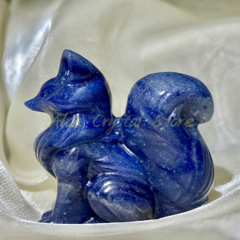Natural Blue Aventurine Fox.1PC