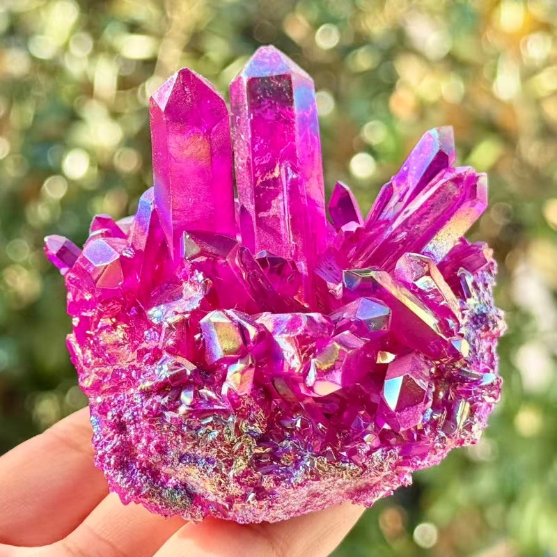 Electroplate Crystal Quartz Cluster.1PC