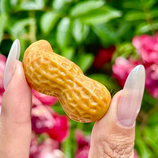 Yellow Jade Peanut Carving