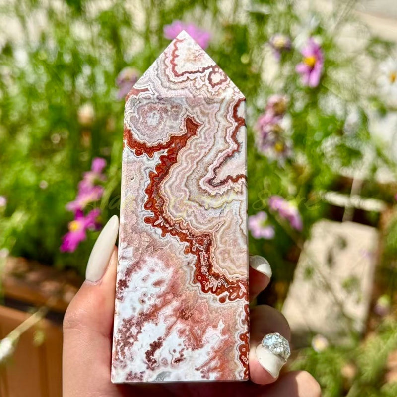 Pink Mexico Agate Tower
