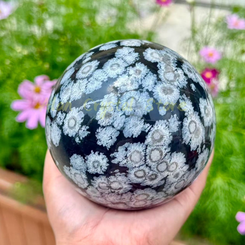 Snowflake Obsidian Sphere