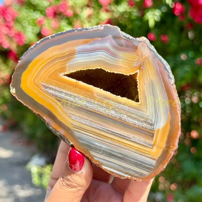 Druzy Geode Agate Bookshelf & Decoration