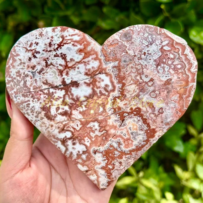 Pink Mexican Agate Heart.