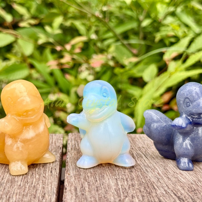 Natural Crystal Quartz Charmander Carving.1PC