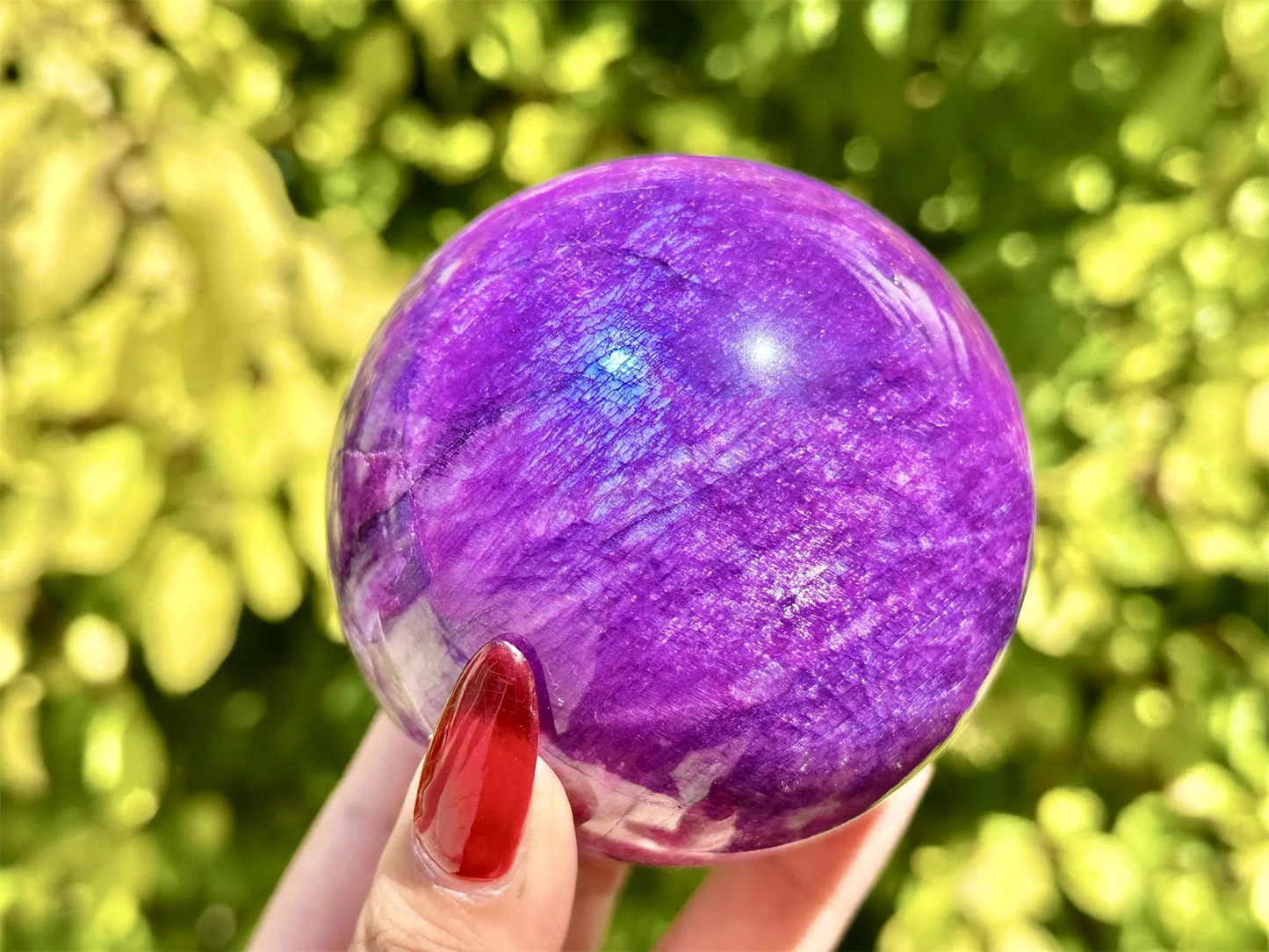 Natural Purple Moon Stone Sphere,High quality Crystal quartz Ball.
