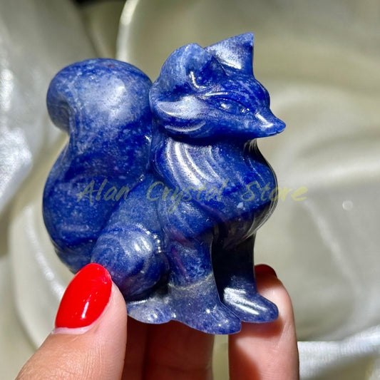 Natural Blue Aventurine Fox.1PC