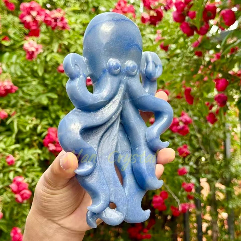 Blue Aventurine Octopus Carving