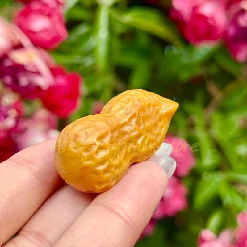 Yellow Jade Peanut Carving
