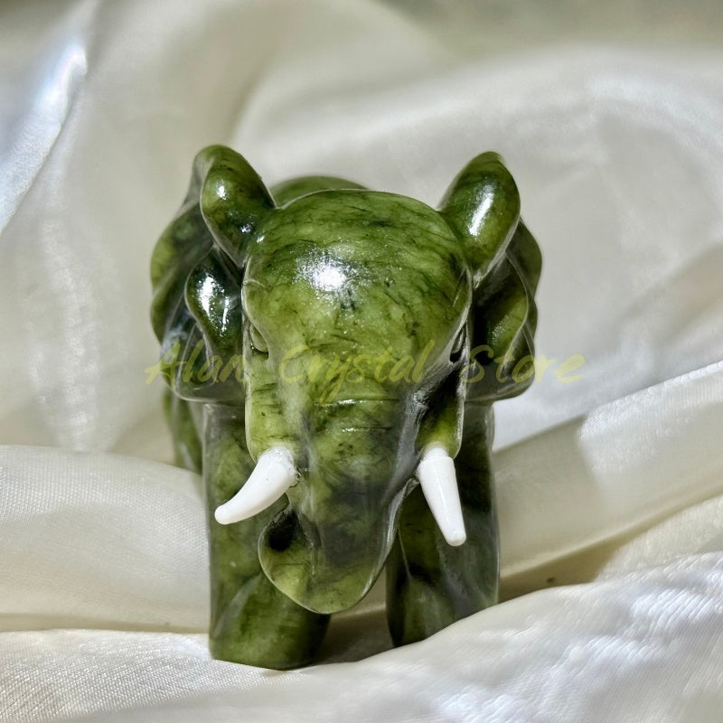 Natural Xiuyan Jade Elephant.1PC
