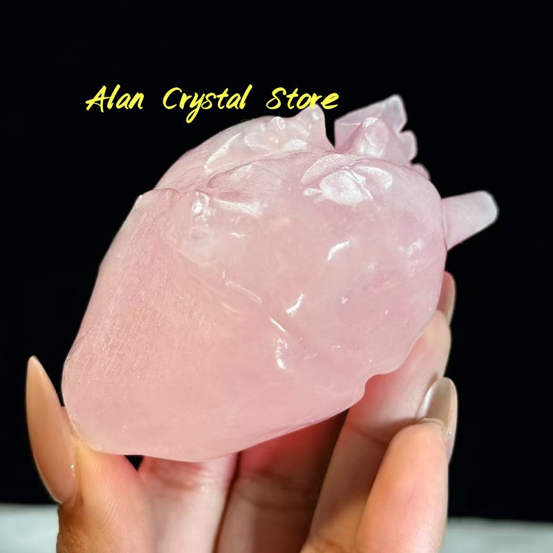 Rose Quartz Heart Carving