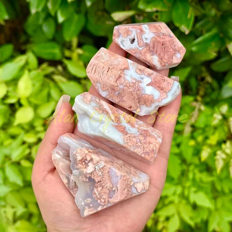 Natural Pink Sakura Agate Free Form.1PC